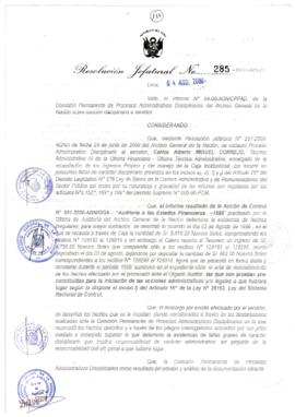 Resolución Jefatural N° 285-2000/AGN/J