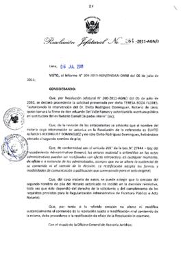 Resolución Jefatural N° 264-2011-AGN/J