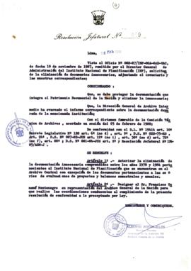 Resolución Jefatural N° 009-1988/AGN/J