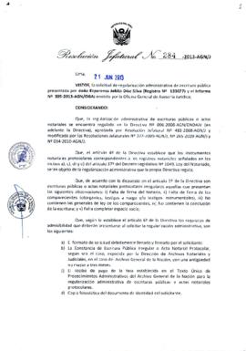 Resolución Jefatural N° 284-2013-AGN/J