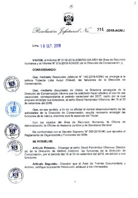 Resolución Jefatural N° 214-2018-AGN/J