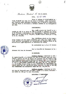 Resolución Directoral N° 82-85-AGN/OA