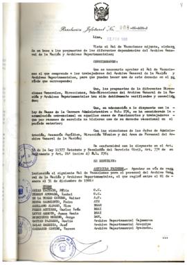 Resolución Jefatural N° 008-1986/AGN/J