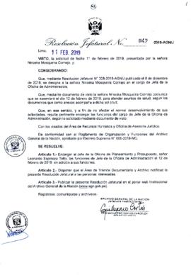 Resolución Jefatural N° 042-2019-AGN/J