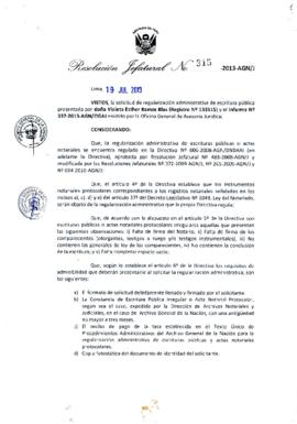 Resolución Jefatural N° 315-2013-AGN/J
