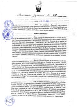 Resolución Jefatural N° 405-2004-AGN/J
