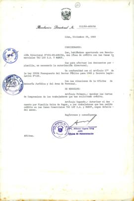 Resolución Directoral N° 112-83-AGN/OA