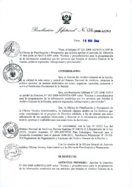 Resolución Jefatural N° 456-2008-AGN/J