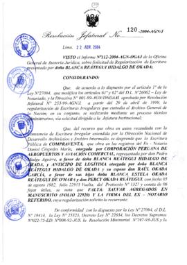 Resolución Jefatural N° 120-2004-AGN/J