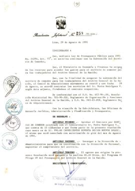 Resolución Jefatural N° 258-1991/AGN/J