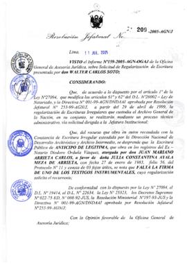 Resolución Jefatural N° 209-2005-AGN/J