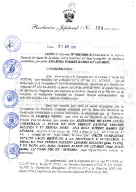 Resolución Jefatural N° 154-2000/AGN/J