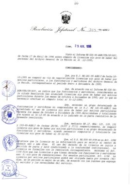 Resolución Jefatural N° 065-1996/AGN/J