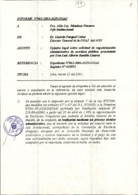 INFORME 061-2001-AGN-OGAJ