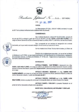 Resolución Jefatural N° 115-2017-AGN/J