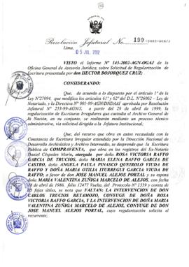 Resolución Jefatural N° 190-2002/AGN/J