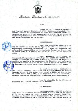 Resolución Directoral N° 018-95-AGN/OTA