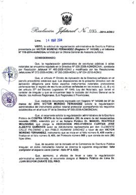 Resolución Jefatural N° 095-2014-AGN/J