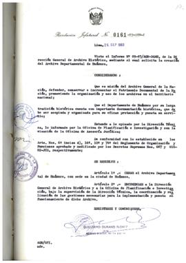 Resolución Jefatural N° 161-1983/AGN/J