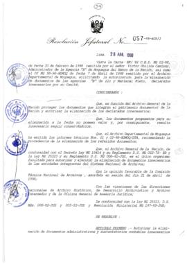 Resolución Jefatural N° 057-1998/AGN/J