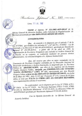 Resolución Jefatural N° 197-2002/AGN/J