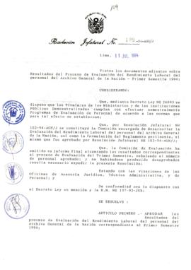 Resolución Jefatural N° 109-1994/AGN/J