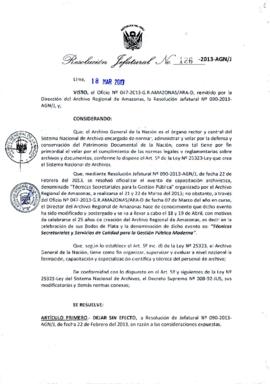 Resolución Jefatural N° 126-2013-AGN/J