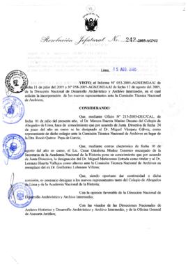 Resolución Jefatural N° 242-2005-AGN/J