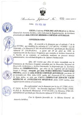 Resolución Jefatural N° 033-2002/AGN/J