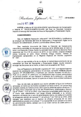 Resolución Jefatural N° 237-2018-AGN/J