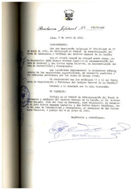 Resolución Jefatural N° 076-1982/AGN/J