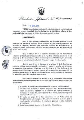 Resolución Jefatural N° 009-2013-AGN/J
