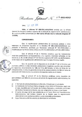 Resolución Jefatural N° 374-2011-AGN/J