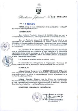 Resolución Jefatural N° 120-2012-AGN/J
