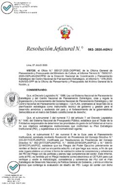 Resolución Jefatural N° 082-2020-AGN/J
