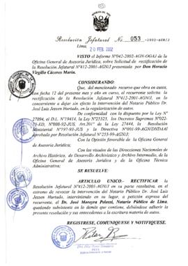 Resolución Jefatural N° 053-2002/AGN/J