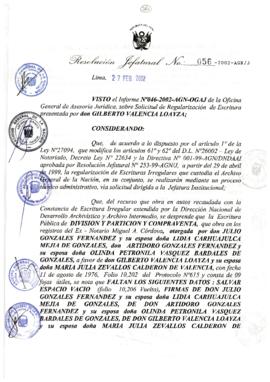 Resolución Jefatural N° 056-2002/AGN/J