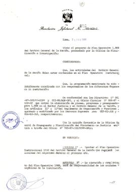 Resolución Jefatural N° 025-1988/AGN/J
