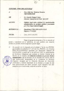 INFORME 064-2001-AGN-OGAJ
