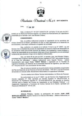 Resolución Directoral N° 022-2017-AGN/OTA
