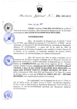 Resolución Jefatural N° 211-2005-AGN/J