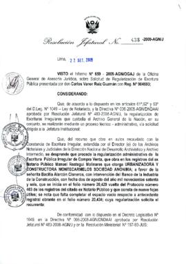 Resolución Jefatural N° 438-2009-AGN/J