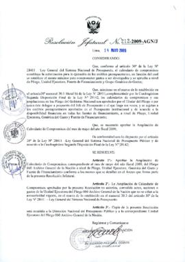 Resolución Jefatural N° 212-2009-AGN/J