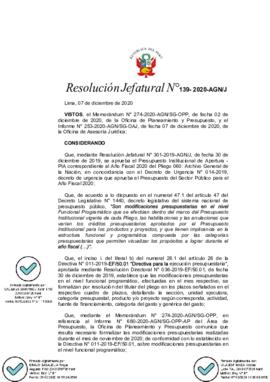 Resolución Jefatural N° 139-2020-AGN/J