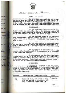 Resolución Jefatural N° 139-1986/AGN/J