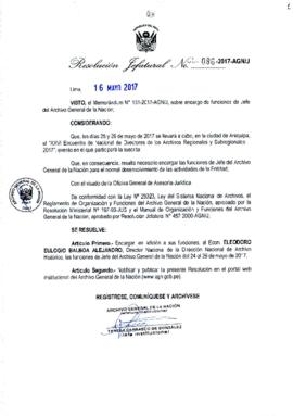 Resolución Jefatural N° 086-2017-AGN/J