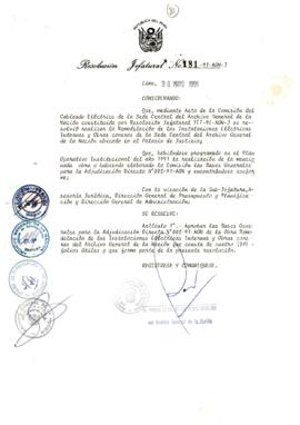 Resolución Jefatural N° 181-1991/AGN/J