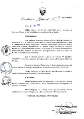Resolución Jefatural N° 212-2011-AGN/J