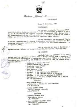 Resolución Jefatural N° 252-1988-AGN/J