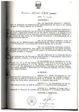 Resolución Jefatural N° 078-1985/AGN/J
